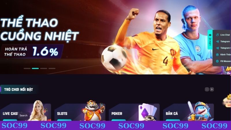 Các bước người chơi kết nối với bộ phận CSKH SOC99